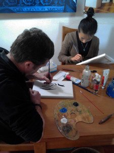 Matt and Zoe painting